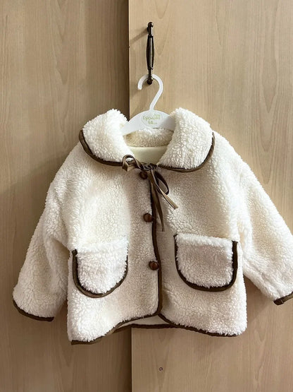 Baby Girls Warm Winter Coats Faux Fur Teddy Coat Lamb Kids Clothes Infant Overcoat Snow Suit Girls Boys Clothing 2 3 4 6 7 Years
