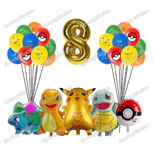 Pokemon Birthday Party Decoration Pikachu Lightning Balloon Set - BabyHaven