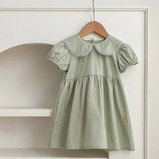 Infant Baby Girls Lace Collar Dress Rompers Family Clothes - BabyHaven