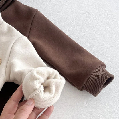 Baby Romper Hooded Jumpsuit Winter Cartoon Bear Cute Unisex Newborn Long Sleeve Outfit 0-2Y Clothing
