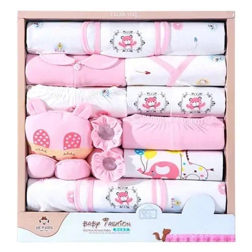 18 Piece Newborn Baby Girl Clothes Set 100% Cotton Gift - BabyHaven