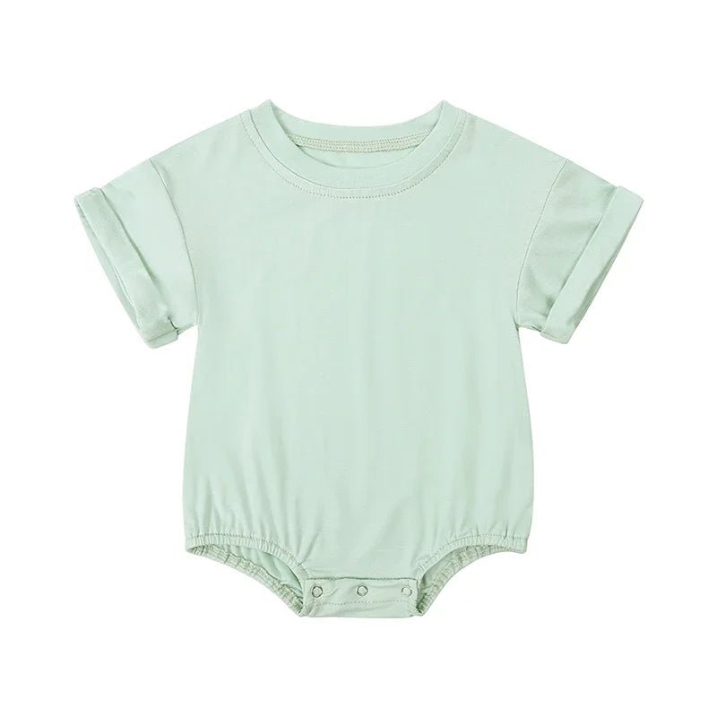 Infant Bamboo Fiber Romper Summer Essential Solid Color Customized T-Shirt Short Sleeve Newborn Bodysuit Baby Jumpsuit 3 - 24 Months - BabyHaven