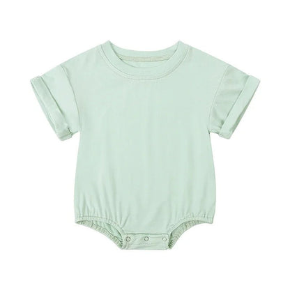 Infant Bamboo Fiber Romper Summer Essential Solid Color Customized T-Shirt Short Sleeve Newborn Bodysuit Baby Jumpsuit 3 - 24 Months - BabyHaven