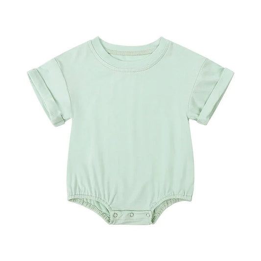 Infant Bamboo Fiber Romper Summer Essential Solid Color Customized T-Shirt Short Sleeve Newborn Bodysuit Baby Jumpsuit 3 - 24 Months - BabyHaven