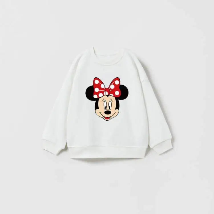 Cartoon Sweatshirt Pants Minnie Print Hoodies Cute Kids Set