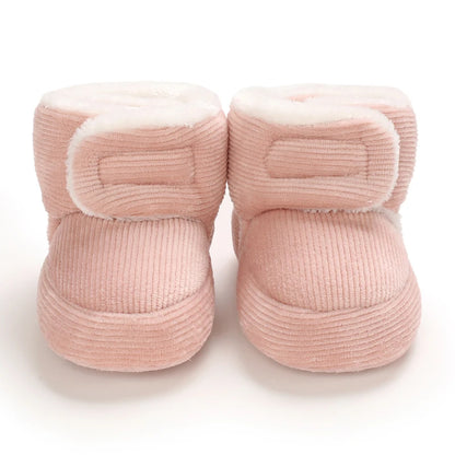 Winter Baby Cotton Shoes Thick Plush Snow Boots Soft Casual Walking Shoes for 0-18 Month Old Comfortable Toddler Footwear