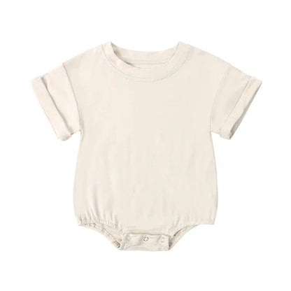 Infant Bamboo Fiber Romper Summer Essential Solid Color Customized T-Shirt Short Sleeve Newborn Bodysuit Baby Jumpsuit 3 - 24 Months - BabyHaven