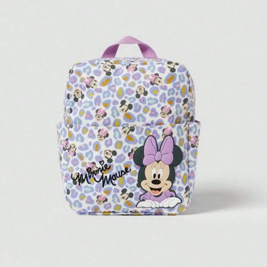 Disney Cute Mickey and Minnie Children's Backpack Girls Cartoon Print Large Capacity Book Storage Kindergarten Baby School Bag