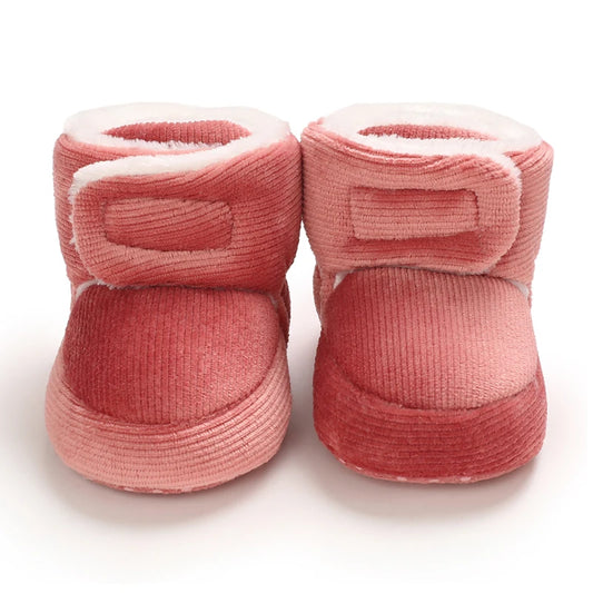 Winter Baby Cotton Shoes Thick Plush Snow Boots Soft Casual Walking Shoes for 0-18 Month Old Comfortable Toddler Footwear