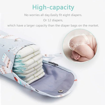 Reusable Baby Diaper Bag Pram Hanging Nappy Bag Waterproof Mommy Handbag Large Capacity Diaper Caddy Baby Essentials - BabyHaven