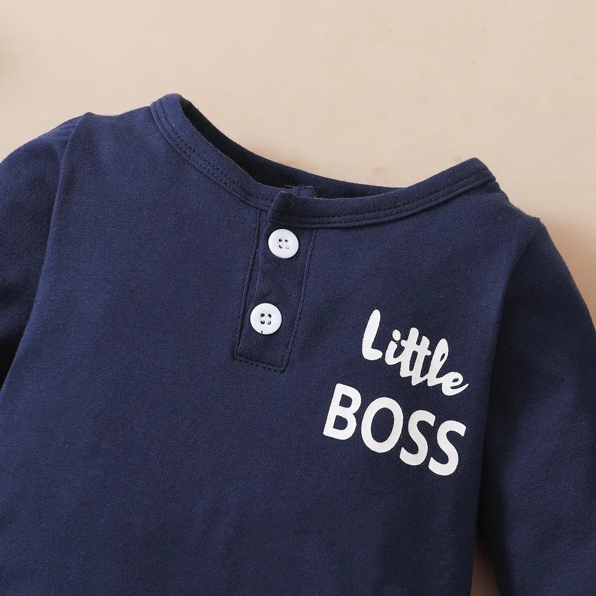 0 - 12 Months Newborn Baby Boy Bodysuit Long Sleeve Letter Print Jumpsuit and Hat Fashion Cute Daily Wear - BabyHaven