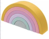 New 6 - 10pcs Baby Silicone Building Block BPA Free Rainbow Soft Block 3D Educational Montessori Toys Baby Teether Gifts - BabyHaven