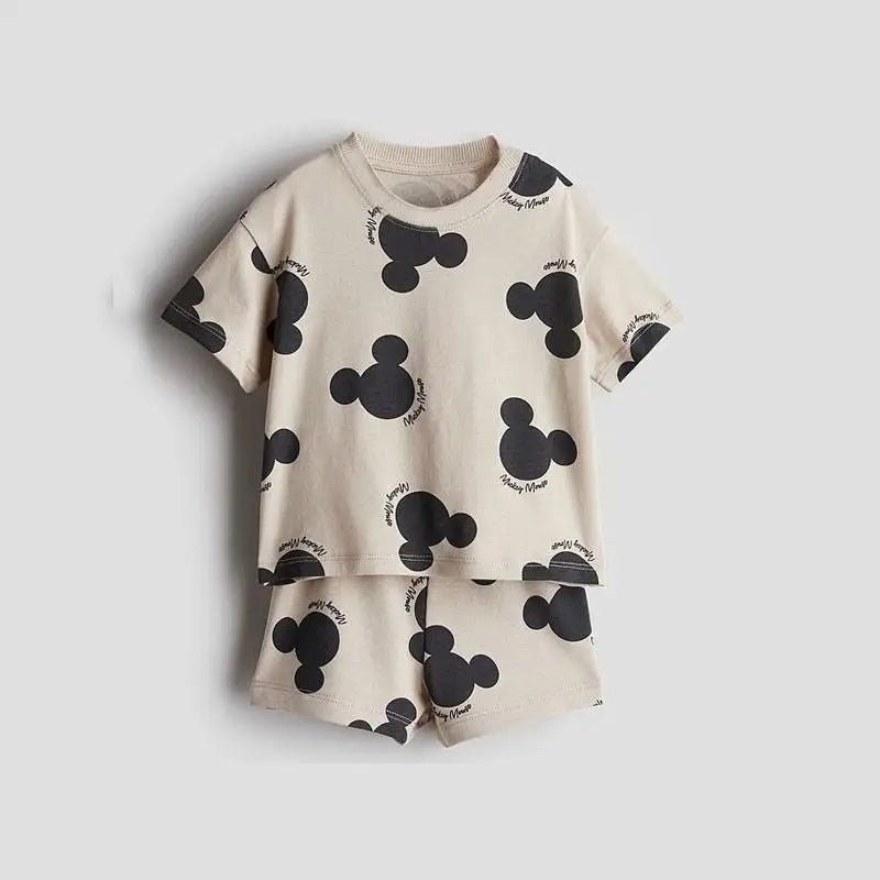 Simba Printed Boys Tracksuit Summer Short Sleeve Suit Children's Loose Fashion Baby T-Shirt Outfit - BabyHaven