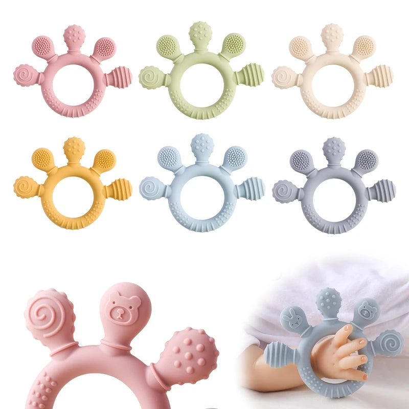 1pc Silicone Teether Food Grade Baby 0-12 Toys for Toddlers