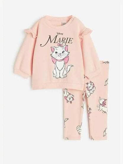 Cute Minnie Print Tops 2pcs For Girls Autumn Tracksuit Set