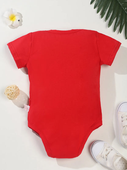 Funny Cute Baby Tomato Ketchup Bodysuit 100% Cotton Red