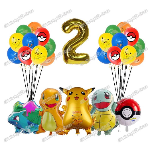 Pokemon Birthday Party Decoration Pikachu Lightning Balloon Set - BabyHaven