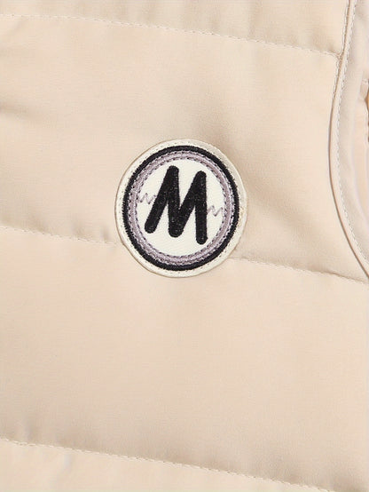 Men's Toddler Autumn and Winter Casual 3 Piece Set Beige Zip Up Hoodie Vest Long Sleeve Sweatpants with M Logo Polyester Blend Knit Fabric Stylish Toddler Outfit