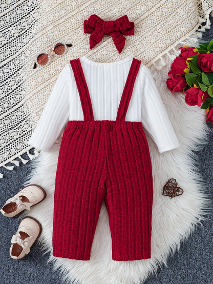 Adorable Autumn & Winter Three-Piece Set For Girls Cozy Outfit