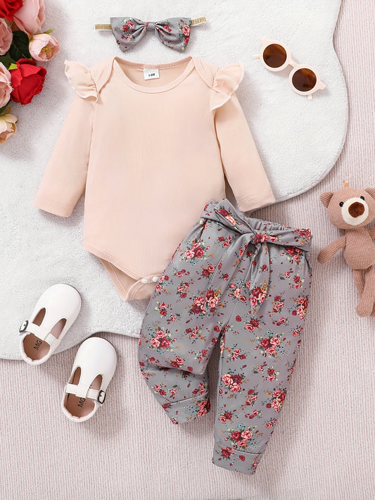 Adorable Three-Piece Autumn Outfit For Girls Stylish Set