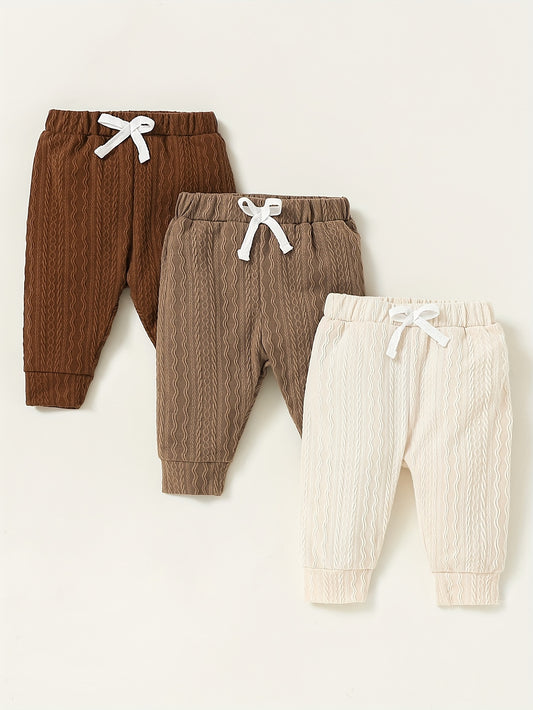 Men's Autumn and Winter Knitted Jacquard Plain Color Trousers