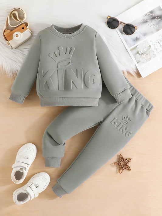 Double The Royalty: 2-Piece King-Themed Outfit For Kids