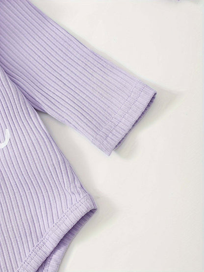 Lavender cotton sleeve from "Best Friend Vibes" cute set with "Auntie's Bestie" print.