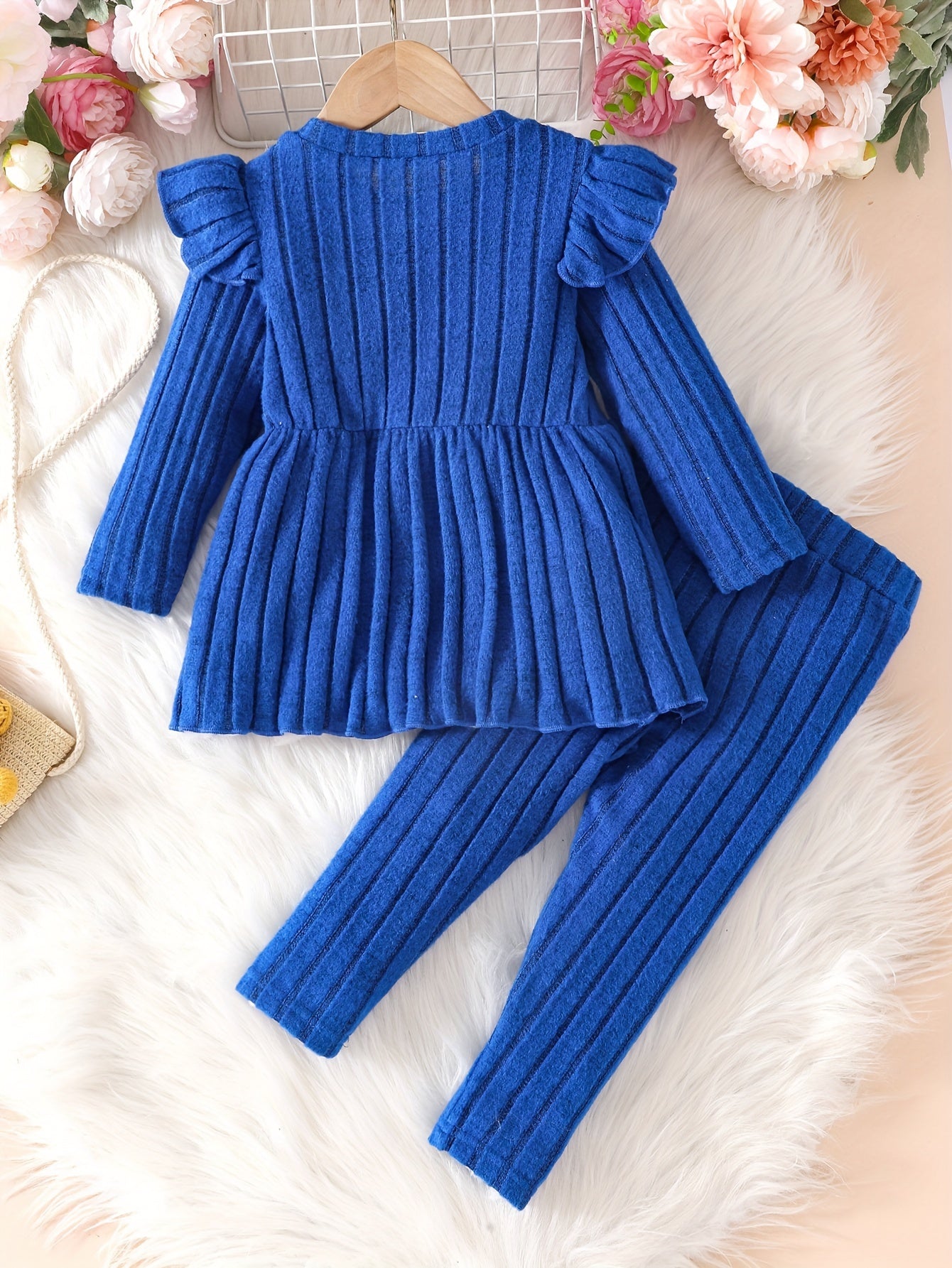 Adorable Rib-Knit Outfit for Girls Stylish Two-Piece Set