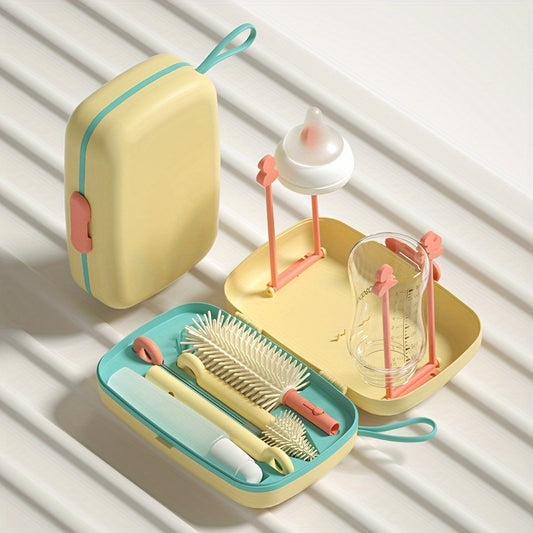 Silicone Bottle And Pacifier Brush Set With Storage Box