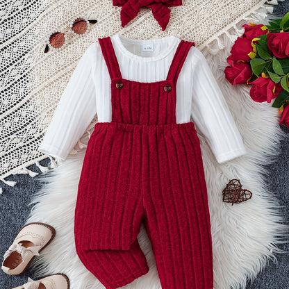 Adorable Autumn & Winter Three-Piece Set For Girls Cozy Outfit