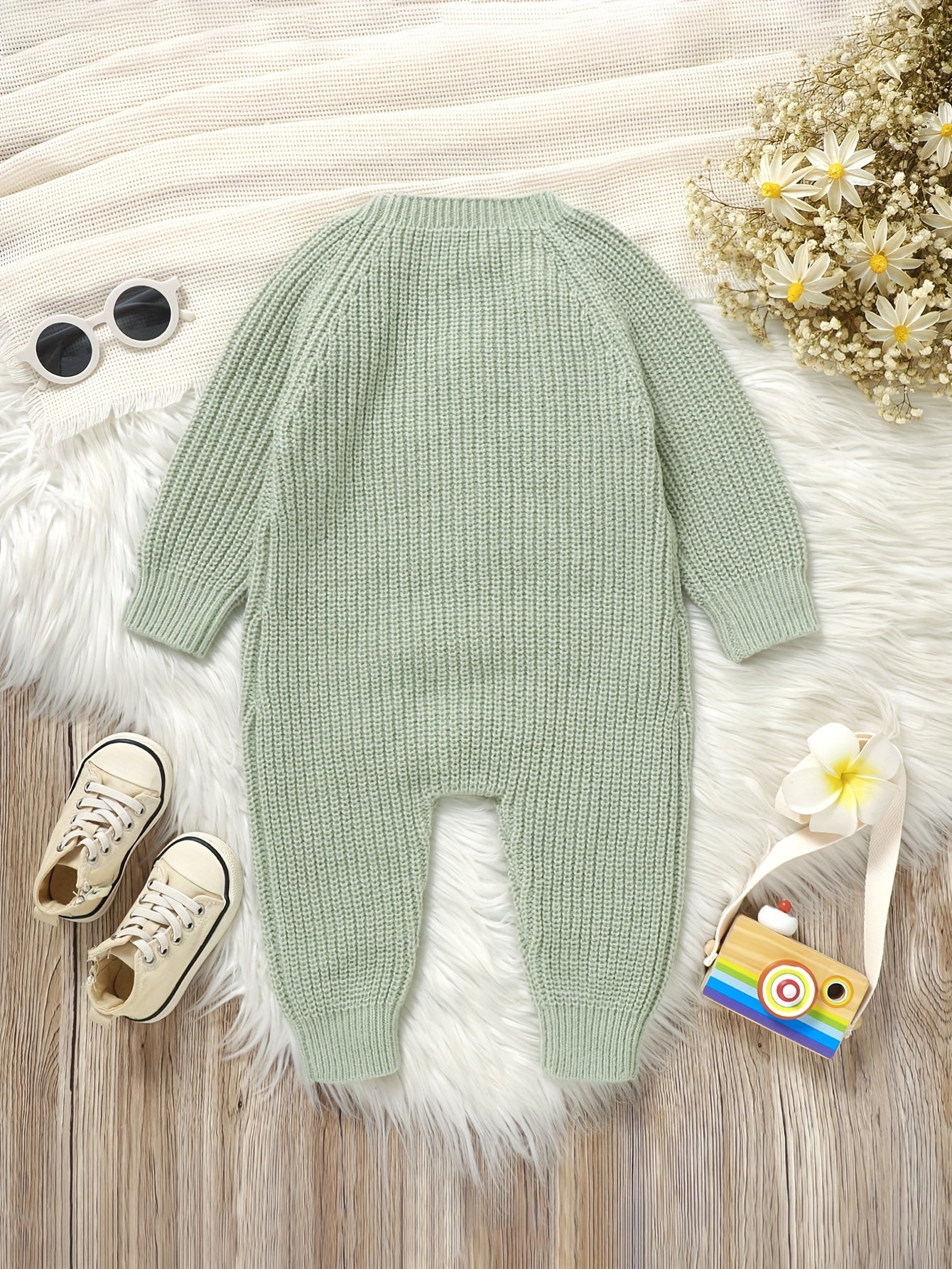 Infant And Toddler Knitted Hedgehog Pattern Body Suit Cozy