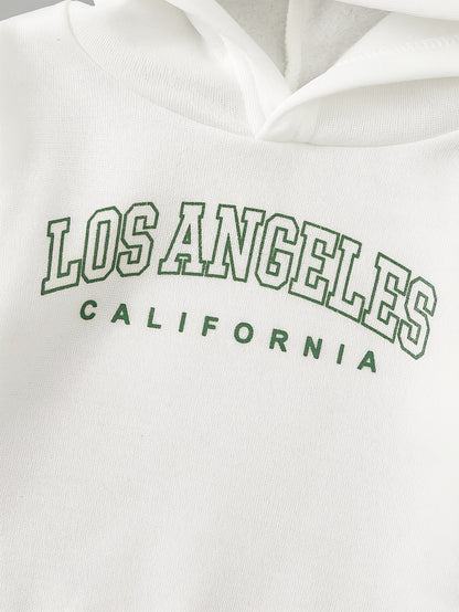 Set of 3 Hooded Sweatshirts with New York Brooklyn Los Angeles Prints - BabyHaven