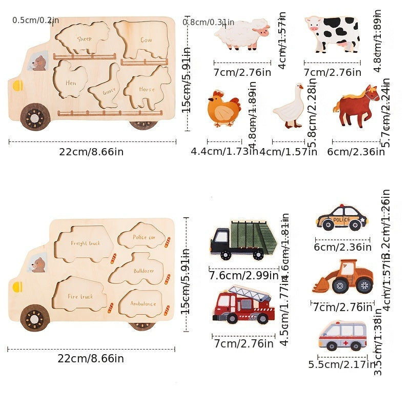 Wooden Farm Puzzle for Kids - Fun Learning Toy