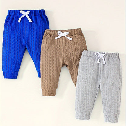 Men's Autumn and Winter Knitted Jacquard Plain Color Trousers