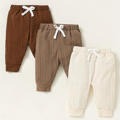 Men's Autumn and Winter Knitted Jacquard Plain Color Trousers