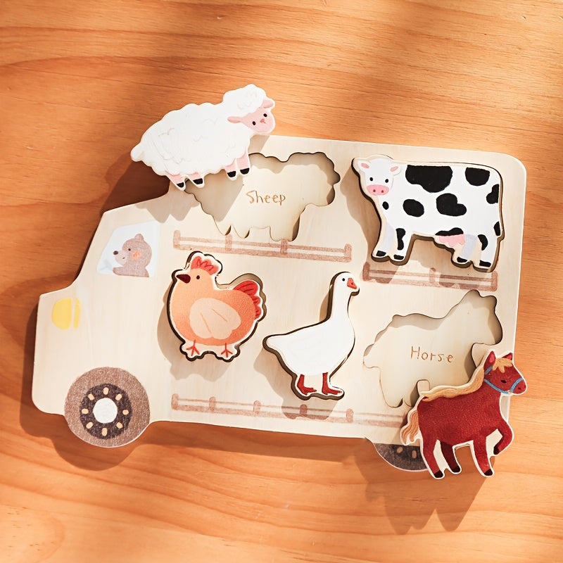 Wooden Farm Puzzle for Kids - Fun Learning Toy